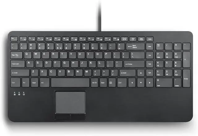 Main image of Perixx PERIBOARD-534 US, Wired Compact USB Keyboard with Touchpad - X Type Scissor Keys - 15.63x7.80x1.18 inches - Build-in 2 USB Hubs and Number Pad