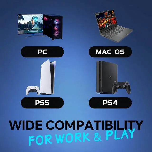 Alt view image 7 of 7 - CHONCHOW USB Wireless Gaming Keyboard and Mouse Combo, LED Backlit Ergonomic Mechanical Feeling Keyboard, Rechargeable 2500mAh Battery, Anti-ghosting Keyboards 7D 3600DPI Mice for PC Gamer
