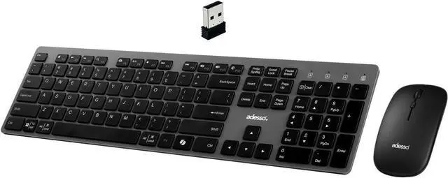 Main image of Adesso Wireless Scissor Switch Keyboard and Mouse Combo with Copilot AI Hotkey - Multi-OS Compatible for Mac, Quiet Switches, USB-A 2.4GHz Dongle