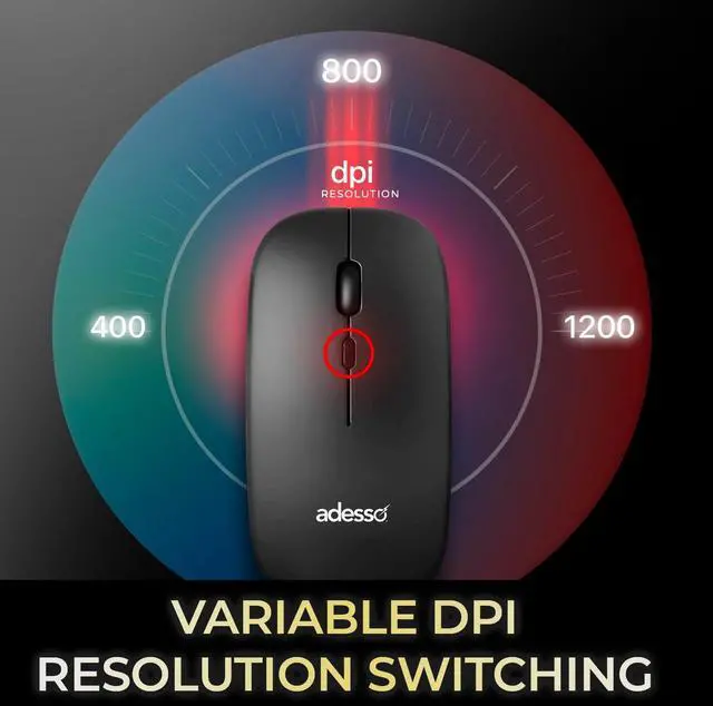 Alt view image 7 of 7 - Adesso Wireless Scissor Switch Keyboard and Mouse Combo with Copilot AI Hotkey - Multi-OS Compatible for Mac, Quiet Switches, USB-A 2.4GHz Dongle