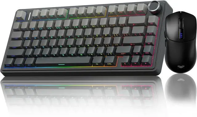 Main image of AULA Wireless Keyboard and Mouse Combo, F75 Pro Mechanical Keyboards,75% Gasket Hot Swappable Custom Keyboard+SC580 Wireless Gaming Mouse Black