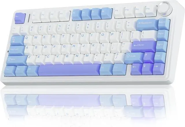 Main image of AULA F75 75% Wireless Mechanical Keyboard, Hot Swappable Creamy Keyboard, Pre-lubed Star Vector Switches RGB Backlit Gaming Keyboards, 2.4GHz/Type-C/BT5.0(White&Blue&Purple)