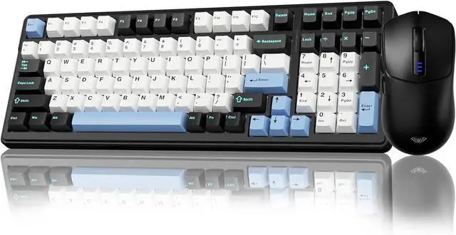 Main image of AULA Wireless Keyboard and Mouse Combo, F99 Wireless Mechanical Keyboards Hot Swappable Custom Keyboard+SC580 Wireless Gaming Mouse Black