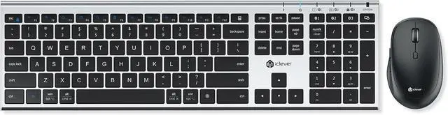Main image of iClever Bluetooth Keyboard and Mouse, Rechargeable Wireless Keyboard and Mouse Combo with Numeric Keypad, Ultra-Slim Full Size Multi-Device Keyboard for Mac, iPad, MacBook, iPhone, Android, Windows