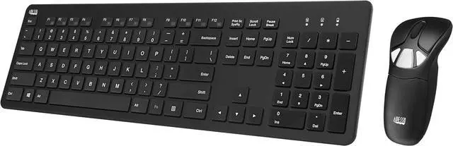 Main image of Adesso Wireless Air Mouse and Keyboard Combo, Rechargeable, Desktop Mouse and Presentation Remote with Customizable Buttons & Hand Gestures for TV, Projector, CCTV, Presentation WKB-5300CB