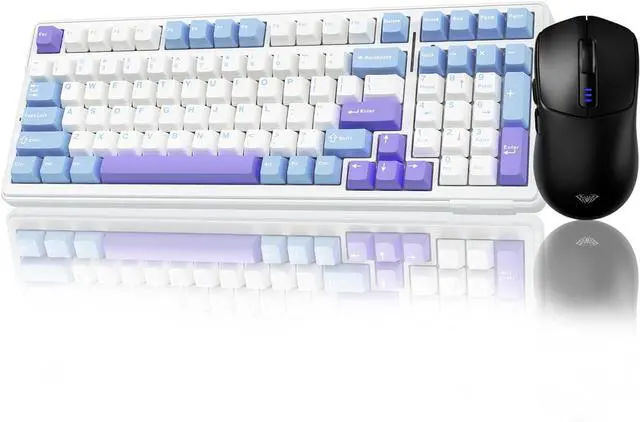 Main image of AULA Wireless Keyboard and Mouse Combo, F99 Wireless Mechanical Keyboards Hot Swappable Custom Keyboard+SC580 Wireless Gaming Mouse Black