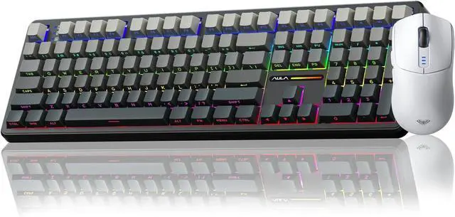 Main image of AULA Wireless Keyboard and Mouse Combo, F108 Full Size Mechanical Keyboard SC580 Tri-Mode Gaming Mouse