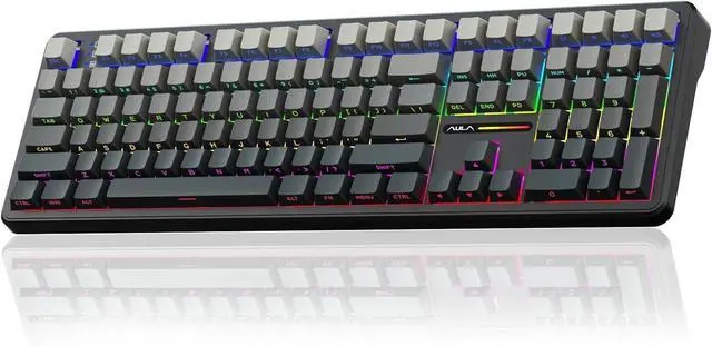 Alt view image 2 of 7 - AULA Wireless Keyboard and Mouse Combo, F108 Full Size Mechanical Keyboard SC580 Tri-Mode Gaming Mouse