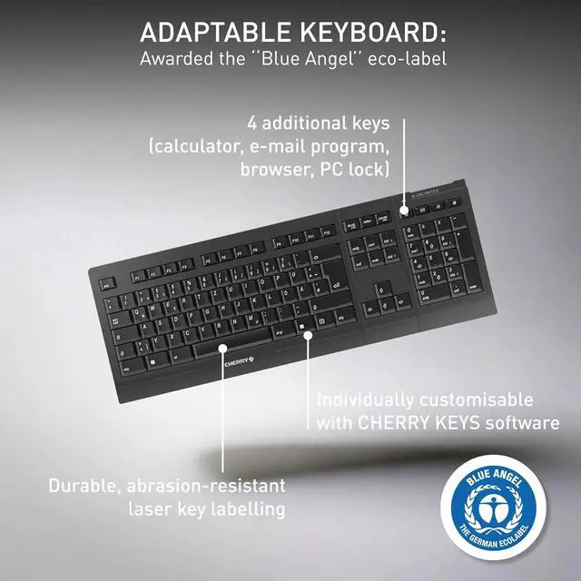 Alt view image 4 of 6 - CHERRY B.Unlimited 3.0 - Wireless Keyboard+Mouse - US Layout - QWERTY Keyboard -Black
