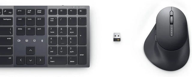 Alt view image 6 of 7 - Dell KM900 Premier Collaboration Keyboard and Mouse - Zoom Touch Controls, Backlight Keyboard, Bluetooth 5.1, Radio Frequency 2.4GHz - Black