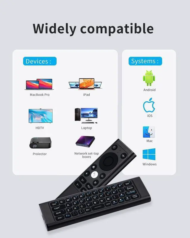 Alt view image 3 of 7 - iPazzPort 2.4G & Bluetooth Air Mouse Remote with Keyboard, Accurate and Precise Positioning for Nvidia, Laptop, PC with IR Learning, Aluminum Alloy Case, Type-C