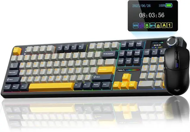 Main image of AULA Wireless Keyboard and Mouse Combo, F108 PRO Full Size Keyboard SC580 Tri-Mode Gaming Mouse