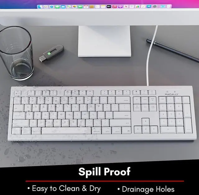 Alt view image 3 of 7 - Macally Extended Wired Keyboard and Mouse Combo, Ergonomic Comfort