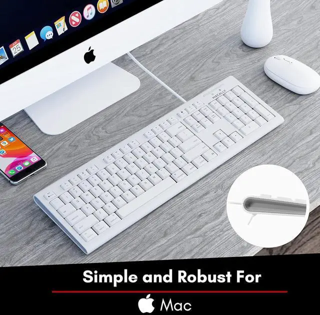 Alt view image 2 of 7 - Macally Extended Wired Keyboard and Mouse Combo, Ergonomic Comfort
