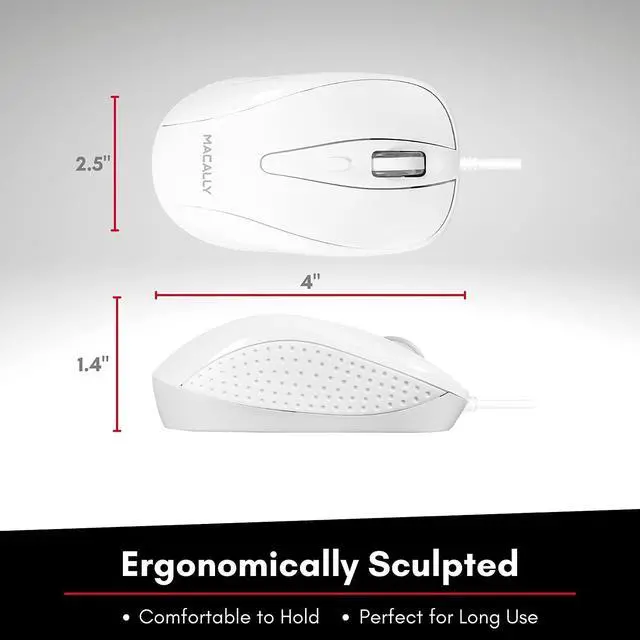 Alt view image 6 of 7 - Macally Extended Wired Keyboard and Mouse Combo, Ergonomic Comfort