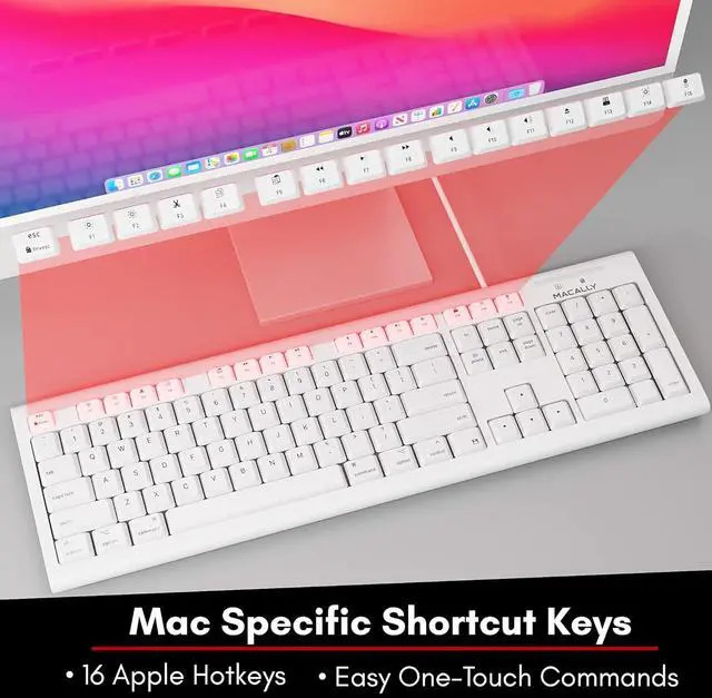Alt view image 4 of 7 - Macally Extended Wired Keyboard and Mouse Combo, Ergonomic Comfort