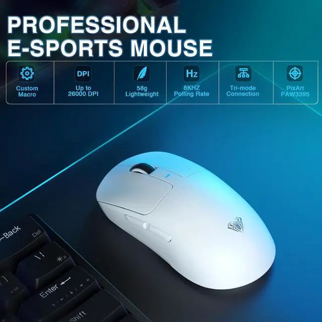 Alt view image 7 of 7 - AULA Wireless Keyboard and Mouse Combo, F108 Pro Full Size Mechanical Keyboard SC680 Wireless Mouse