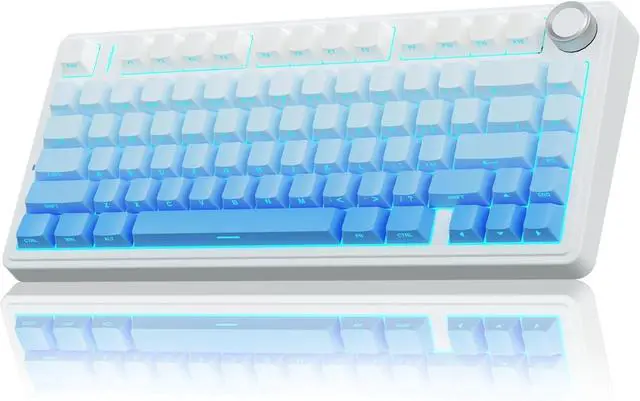 Alt view image 2 of 7 - AULA Wireless Keyboard and Mouse Combo, F75 Pro Mechanical Keyboards,75% Gasket Hot Swappable Custom Keyboard+SC580X Wireless Gaming Mouse Light Purple
