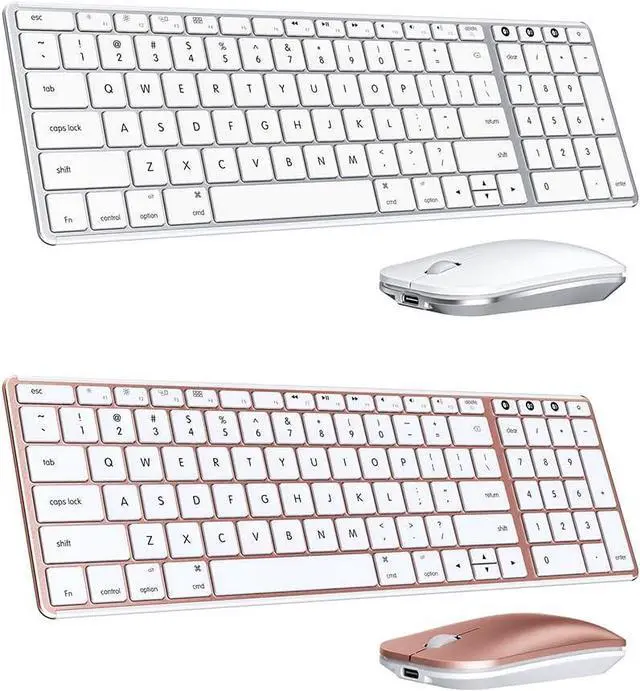 Main image of Wireless Bluetooth Keyboard and Mouse for Mac, Multi-Device Rechargeable Slim Keyboard and Mouse Stainless Steel Full Size, Compatible with MacBook Pro/Air, iPad, Mac