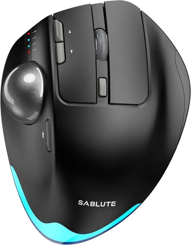 Alt view image 6 of 7 - SABLUTE Wireless Keyboard and Mouse Combo and Wireless Trackball Mouse Rechargeable, Phone Holder, Cushioned Plam Rest Keyboard. Ergonomic Bluetooth Laptop mice with 5 Level DPI, Adjustable Angle