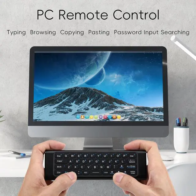 Alt view image 4 of 7 - iPazzPort mini Bluetooth Keyboard and air Mouse, Multifunctional 3-in-1 2.4Ghz* Bluetooth with Remote Control for PC,Laptop,HTPC,Windows,Portable and Rechargeable, Aluminum Alloy case