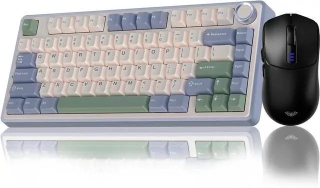 Main image of AULA Wireless Keyboard and Mouse Combo, F75 75% Mechanical Keyboards, Gasket Hot Swappable Custom Keyboard+SC580 Wireless Gaming Mouse Black
