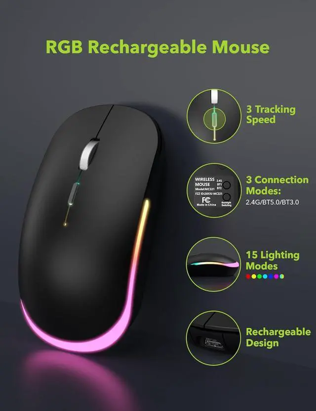 Alt view image 7 of 7 - SABLUTE Mechanical Gaming Keyboard and Mouse, Ultra Compact Backlit Mini Keyboard with 100-Keys, 7 RGB Lighting Modes, Fully Programmable Keys & Anti-Ghosting for Gaming, PC, Windows, Gamer, Office