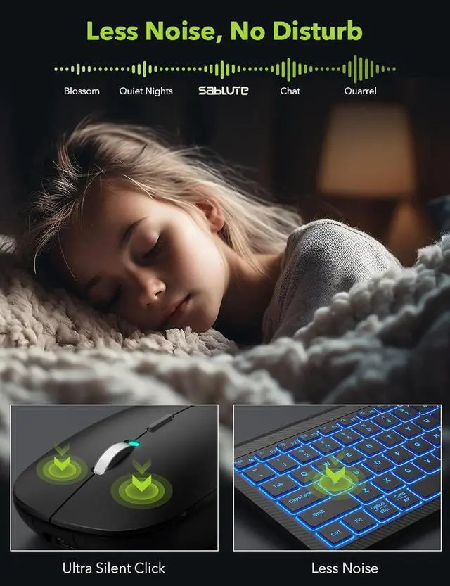Alt view image 6 of 7 - SABLUTE Mechanical Gaming Keyboard and Mouse, Ultra Compact Backlit Mini Keyboard with 100-Keys, 7 RGB Lighting Modes, Fully Programmable Keys & Anti-Ghosting for Gaming, PC, Windows, Gamer, Office