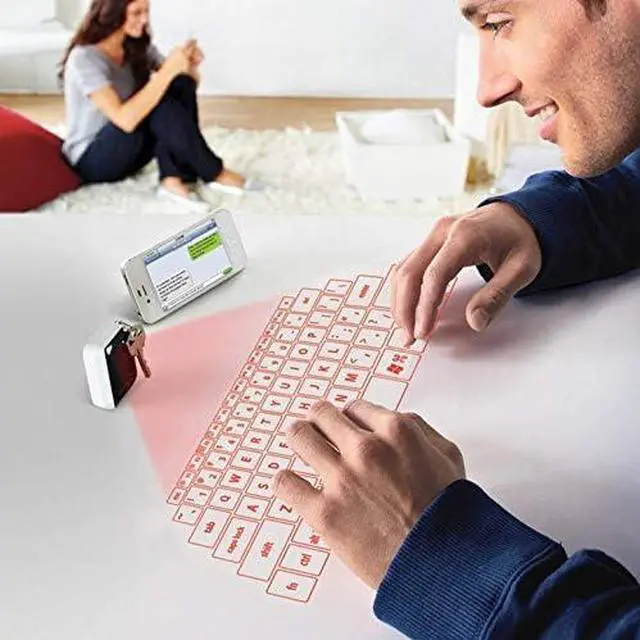 Alt view image 2 of 4 - AGS Laser Projection Bluetooth Virtual Keyboard & Mouse for iPhone, Ipad, Smartphone and Tablets