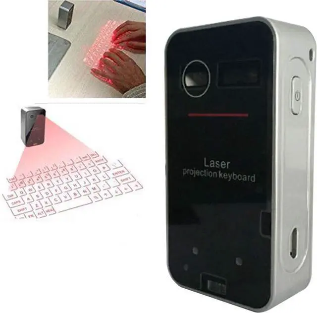 Alt view image 4 of 4 - AGS Laser Projection Bluetooth Virtual Keyboard & Mouse for iPhone, Ipad, Smartphone and Tablets