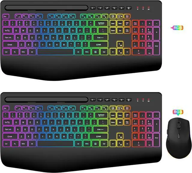 Main image of SABLUTE 2 Pack Wireless Keyboard and Mouse, Keyboard & Mice Combo with Phone Holder, 2.4G Lag-Free, Silent Cordless Set for Windows, Mac, PC, Laptop, (Mouse & No Mouse)