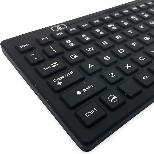 Alt view image 3 of 7 - DS International DSI LED Backlit Keyboard with Number Pad - Industrial IP68 Waterproof Rugged Silicone IKB106BL