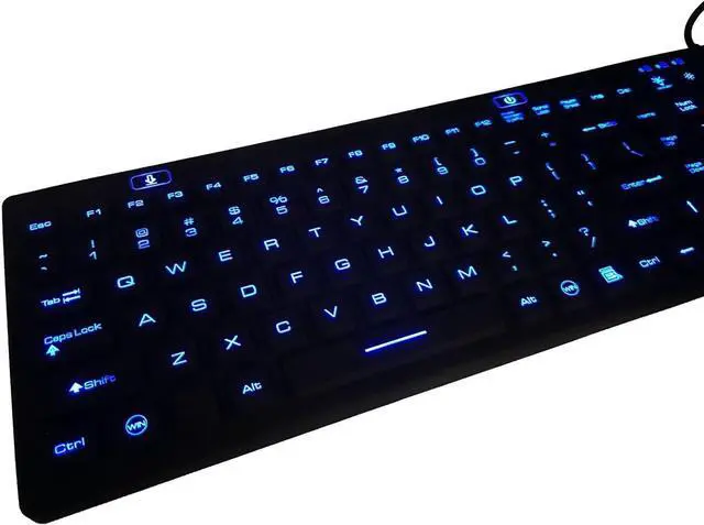 Alt view image 7 of 7 - DS International DSI LED Backlit Keyboard with Number Pad - Industrial IP68 Waterproof Rugged Silicone IKB106BL