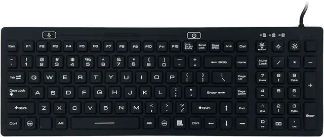 Alt view image 2 of 7 - DS International DSI LED Backlit Keyboard with Number Pad - Industrial IP68 Waterproof Rugged Silicone IKB106BL