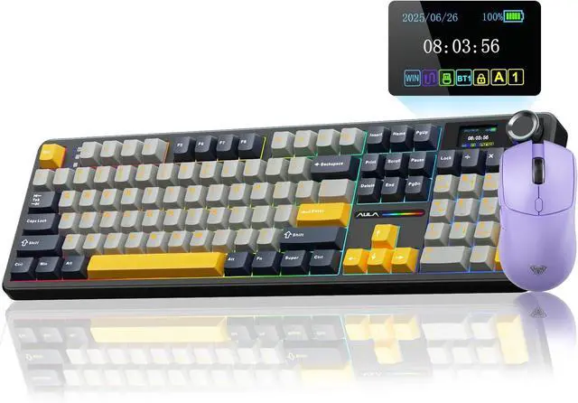 Main image of AULA Wireless Keyboard and Mouse Combo, F108 PRO Full Size Keyboard SC580 Tri-Mode Gaming Mouse