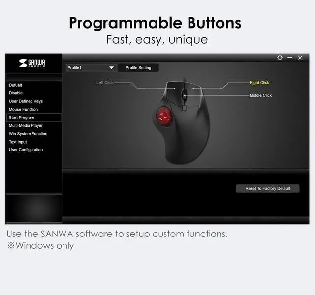 Alt view image 5 of 7 - SANWA TB40 Wireless Trackball + Bluetooth Numeric Keypad Set, Programmable Silent Buttons Roller Mice, Rechargeable Ten Key Number Pad Portable, Compatible with Mac, Laptop, Windows, Black