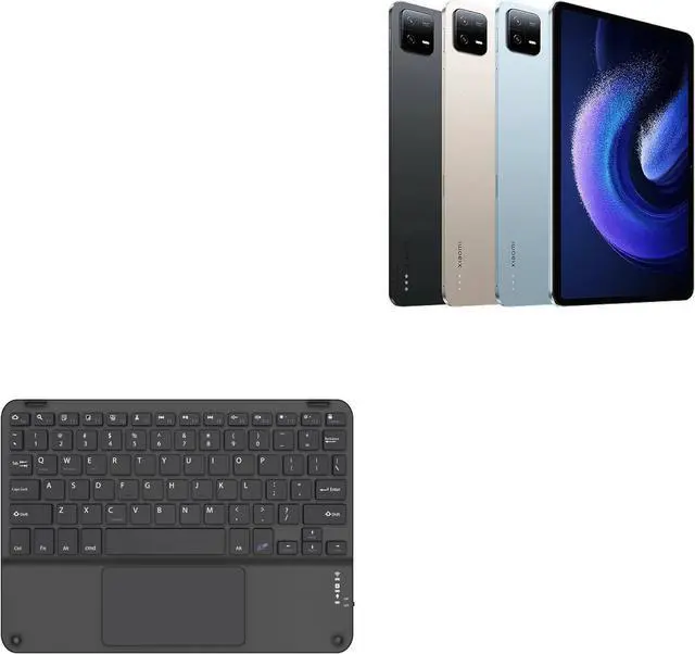 Main image of BoxWave Keyboard Compatible with Xiaomi Pad 6 - SlimKeys Bluetooth Keyboard with Trackpad, Portable Slim TouchPad - Jet Black