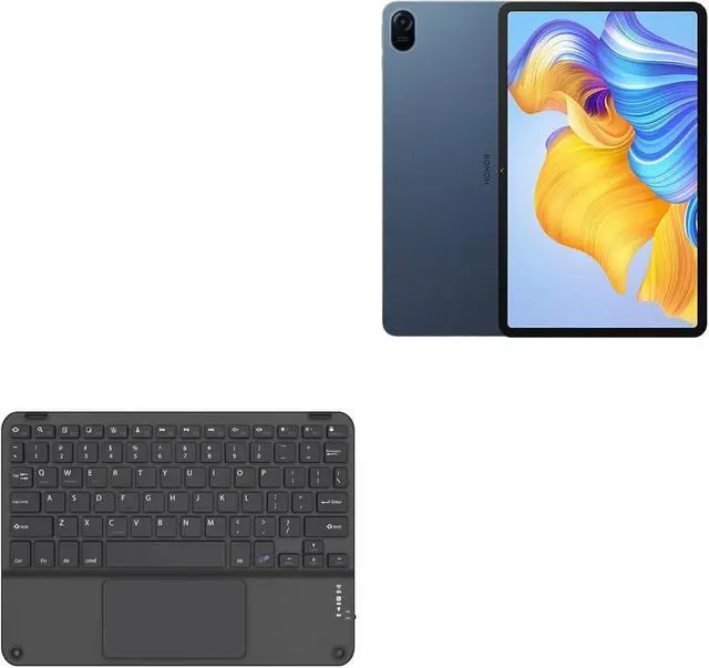 Main image of BoxWave Keyboard Compatible with Honor Pad 8 - SlimKeys Bluetooth Keyboard with Trackpad, Portable Slim TouchPad - Jet Black