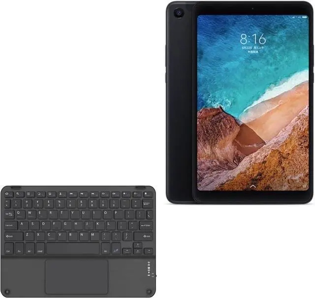Main image of BoxWave Keyboard Compatible with Xiaomi Mi Pad 4 - SlimKeys Bluetooth Keyboard with Trackpad, Portable Slim TouchPad - Jet Black