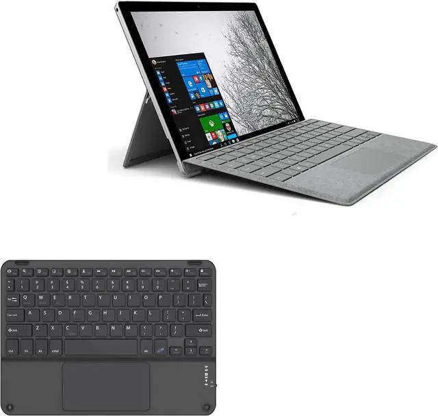 Main image of BoxWave Keyboard Compatible with Microsoft Surface Pro 4 - SlimKeys Bluetooth Keyboard with Trackpad, Portable Slim TouchPad - Jet Black