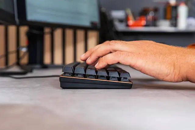 Alt view image 3 of 6 - Cherry KC 200 MX Mechanical Office Keyboard with New MX2A switches. Modern Design with Metal Plate Frame. (Bronze W/MX2A Silent Red Switch)