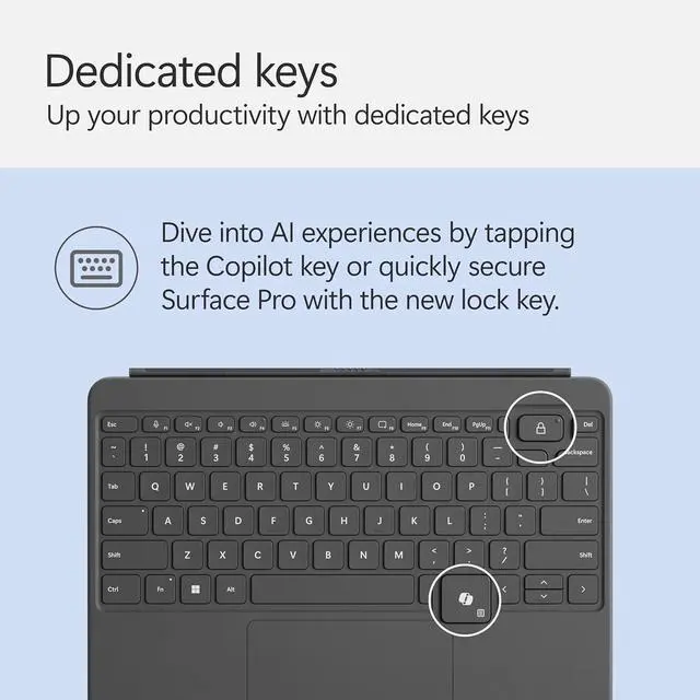Alt view image 6 of 7 - Microsoft Surface Pro Keyboard for Surface Pro 12" Device, Keyboard Only, Alcantara Material, Slate