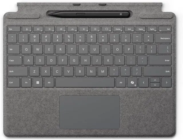 Main image of Microsoft Surface Pro Keyboard with Slim Pen 2 Bundle for Pro Copilot+ (11th Edition), Pro 9 and Pro 8, Alcantara Material, Platinum