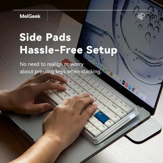 Alt view image 3 of 6 - MelGeek O2 Wireless Mechanical Quiet Keyboard for Work, 75% Compact Office Keyboard, Low Profile, with Hot-Swappable and Pre-lubed Linear Switches,Bluetooth/2.4 GHz/USB-C for Mac Windows Linux