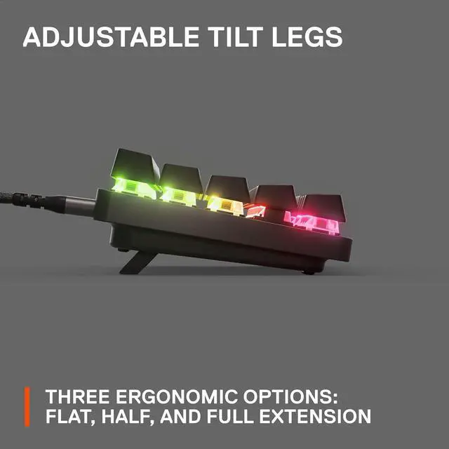 Alt view image 7 of 7 - SteelSeries Apex Pro Mini HyperMagnetic Gaming Keyboard  Adjustable Actuation  Compact 60% Form Factor  RGB  PBT Keycaps  USB-C