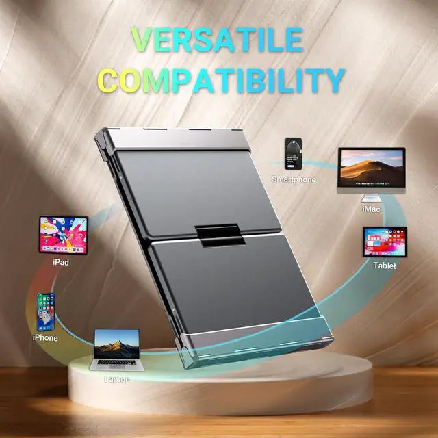 Alt view image 5 of 7 - iClever Foldable Bluetooth Keyboard, BK05S Folding Wireless Portable Keyboard, Pair Up to 4 Devices, USB-C Rechargeable, Slim and Compact for iPad, Mac, Laptop, Smartphone, Tablet, PC