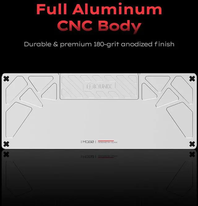 Alt view image 2 of 7 - IQUNIX MQ80 Low Profile Mechanical Keyboard for Work and Gaming Tri Mode Wireless Wired CNC Aluminum Hot Swappable RGB Backlit Long Battery Life VIA Support (Black)
