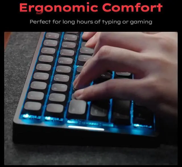 Alt view image 3 of 7 - IQUNIX MQ80 Low Profile Mechanical Keyboard for Work and Gaming Tri Mode Wireless Wired CNC Aluminum Hot Swappable RGB Backlit Long Battery Life VIA Support (Black)