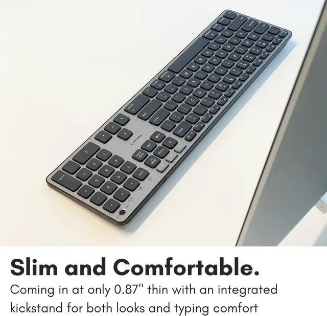 Alt view image 7 of 7 - Macally Backlit Bluetooth Keyboard for Mac - Compatible Apple Keyboard Wireless - Multi-Device for MacBook Pro/Air, iMac, iMac Pro, Mac mini/Pro