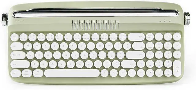 Main image of YUNZII Upgraded Wireless Keyboard, Retro Typewriter Style with Integrated Stand, USB-C/Bluetooth with Cute Round Keycaps for Multi Device for Win/Mac (B309, Sweet Mint)